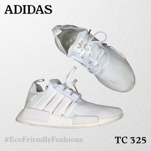 Adidas NMD R1 White 'Metallic Stripe' Gold FW6434 Athletic Sneaker Size 9